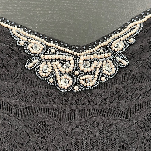 Free People Strapless Lace Beaded Mini Dress - M - Picture 8 of 16